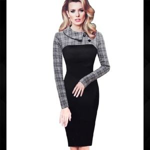 Long Sleeve Plaid Classic Dress-Perfect for CURVES